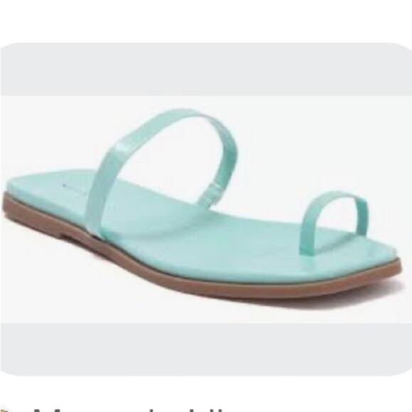 NEW 14th & Union Cece Blue Chill Croco Flat Slide Toe Thong Sandals, NEW Size 7 - Picture 2 of 14